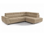 Ecksofa mit Schlaffunktion und Bettkasten, einstellbare Kopfteile, Ottomane rechts, TRIVIO N3