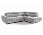 Ecksofa mit Schlaffunktion und Bettkasten, einstellbare Kopfteile, Ottomane rechts, TRIVIO N3