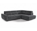 Ecksofa mit Schlaffunktion und Bettkasten, einstellbare Kopfteile, Ottomane rechts, TRIVIO N3