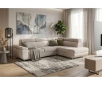 Ecksofa mit Schlaffunktion und Bettkasten, einstellbare Kopfteile, Ottomane rechts, TRIVIO N3