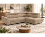 Ecksofa mit Schlaffunktion und Bettkasten, einstellbare Kopfteile, Ottomane rechts, TRIVIO N3
