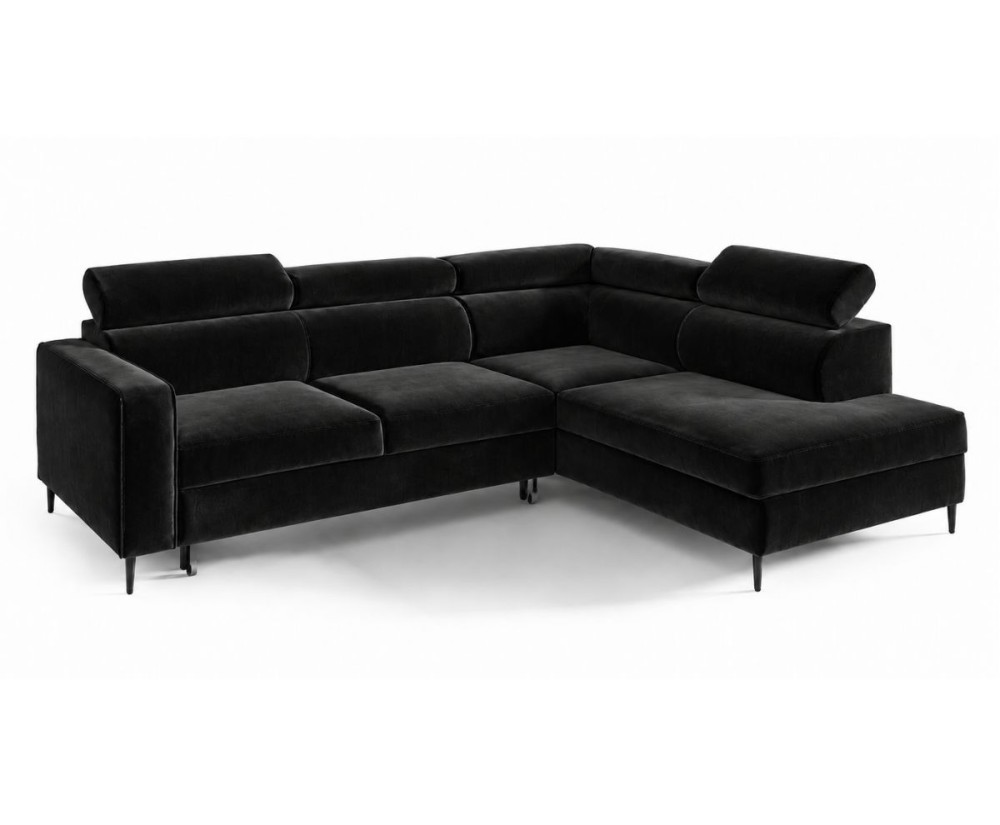 Ecksofa mit Schlaffunktion und Bettkasten, einstellbare Kopfteile, TRIVIO N6