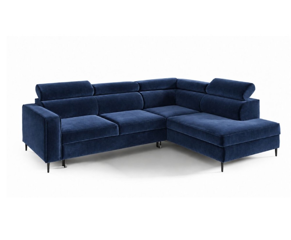 Ecksofa mit Schlaffunktion und Bettkasten, einstellbare Kopfteile, TRIVIO N6