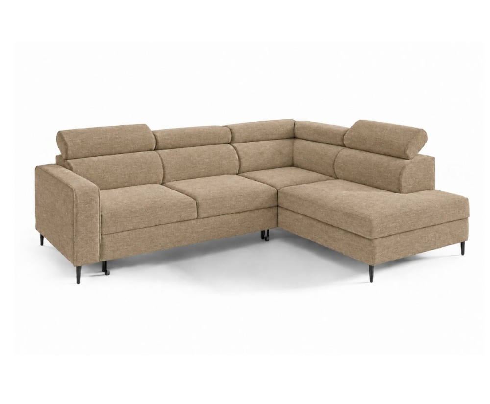 Ecksofa mit Schlaffunktion und Bettkasten, einstellbare Kopfteile, TRIVIO N6