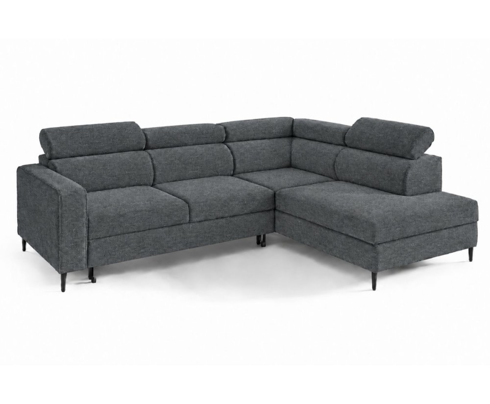 Ecksofa mit Schlaffunktion und Bettkasten, einstellbare Kopfteile, TRIVIO N6