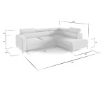 Ecksofa mit Schlaffunktion und Bettkasten, einstellbare Kopfteile, TRIVIO N6