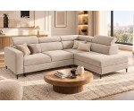 Ecksofa mit Schlaffunktion und Bettkasten, einstellbare Kopfteile, TRIVIO N6