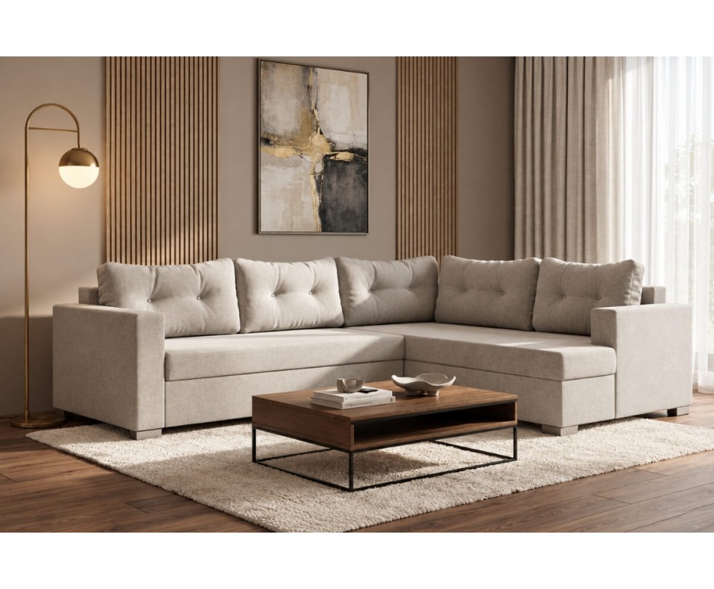 Ecksofa in U-Form im Wohnzimmer