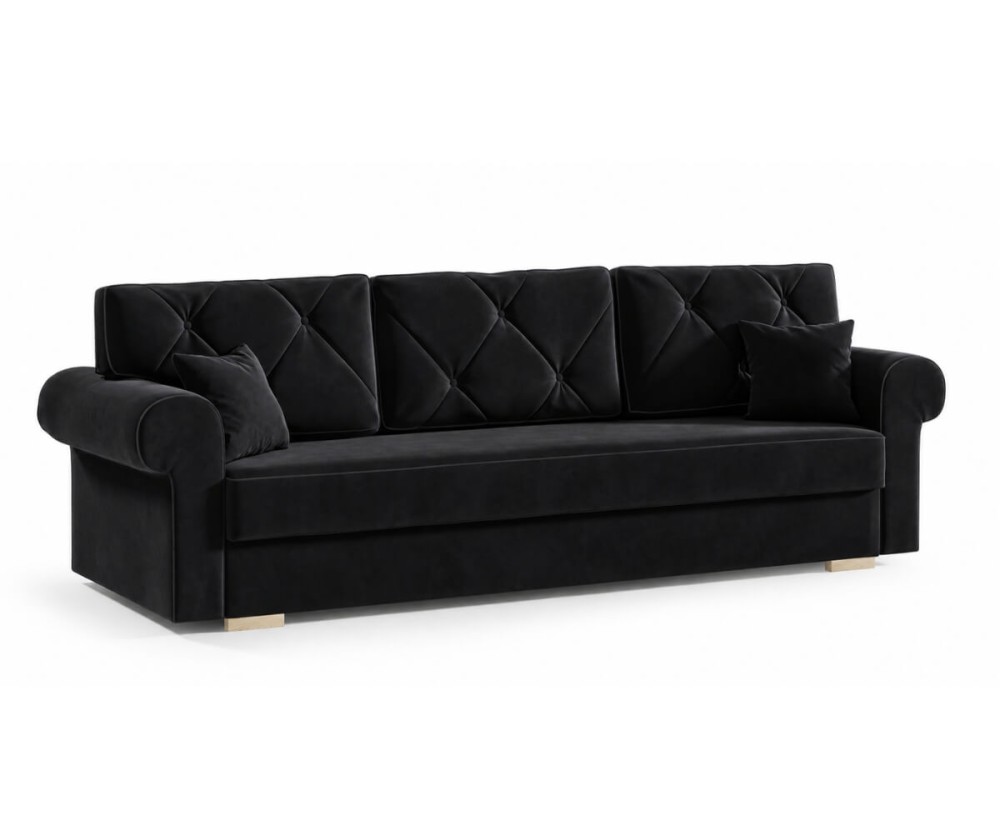 Elegantes 3-Sitzer-Sofa, Couch mit Schlaffunktion und Bettkasten, TRIVIO K2