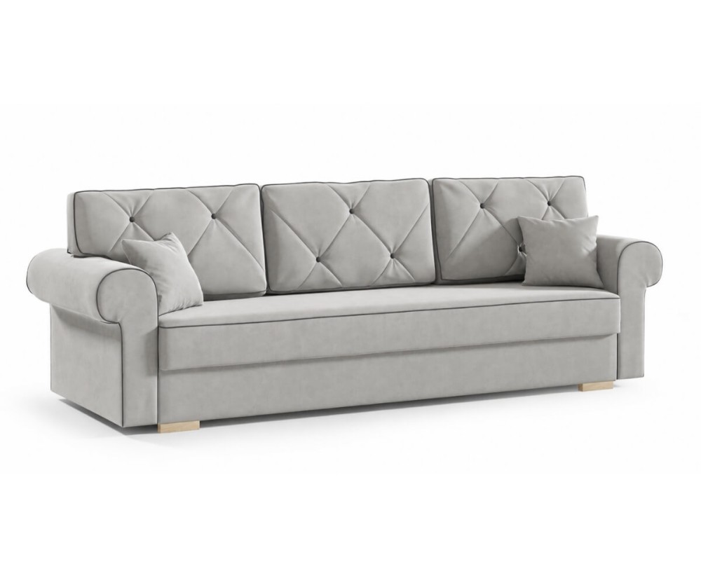 Elegantes 3-Sitzer-Sofa, Couch mit Schlaffunktion und Bettkasten, TRIVIO K2