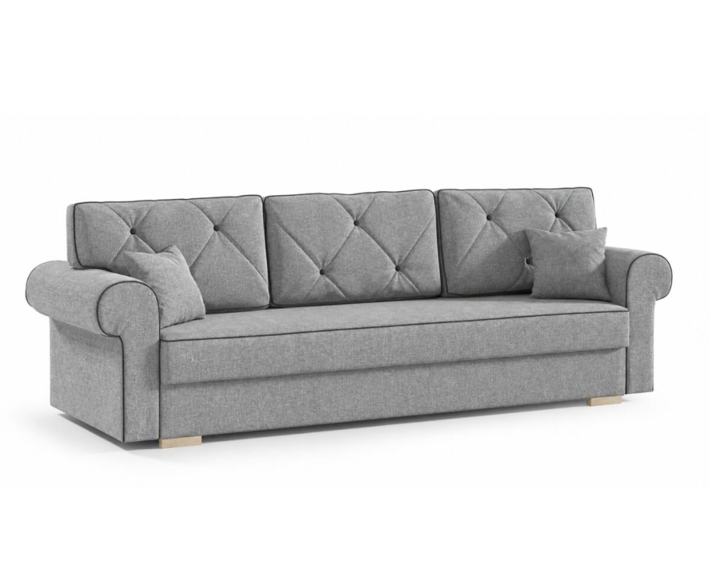 Elegantes 3-Sitzer-Sofa, Couch mit Schlaffunktion und Bettkasten, TRIVIO K2