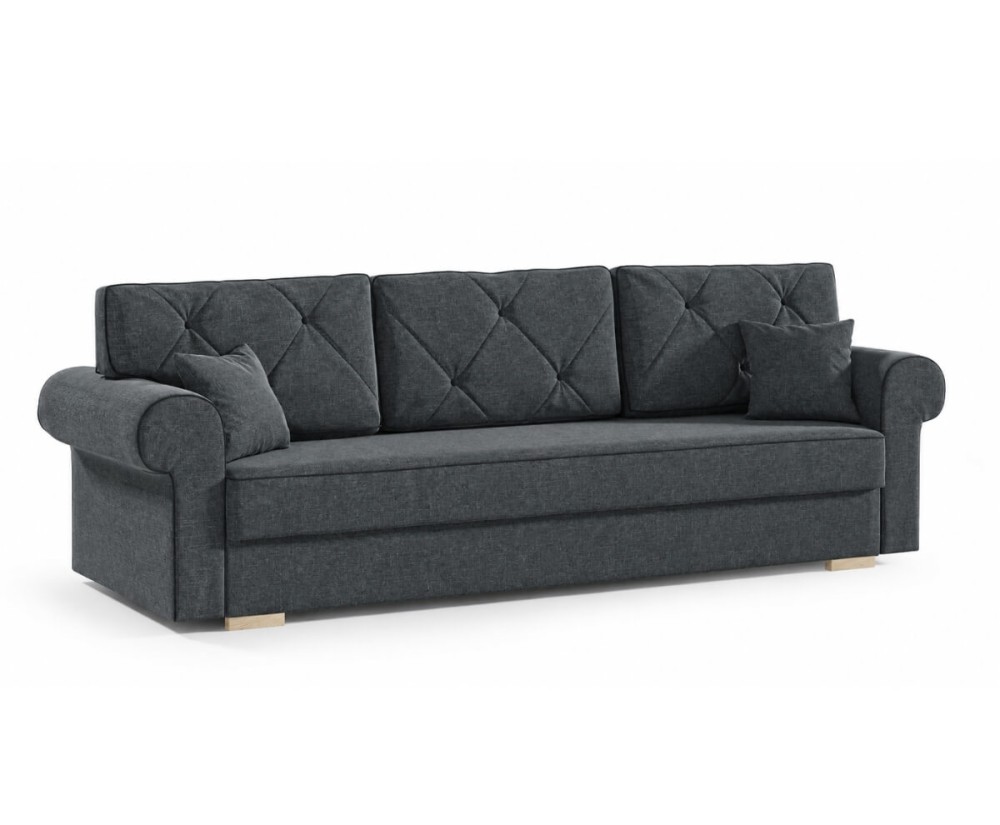Elegantes 3-Sitzer-Sofa, Couch mit Schlaffunktion und Bettkasten, TRIVIO K2