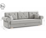 Elegantes 3-Sitzer-Sofa, Couch mit Schlaffunktion und Bettkasten, TRIVIO K2