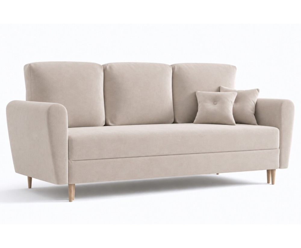 Schlafcouch im skandinavischen Stil mit Bettkasten, 3-Sitzer-Sofa, TRIVIO K3