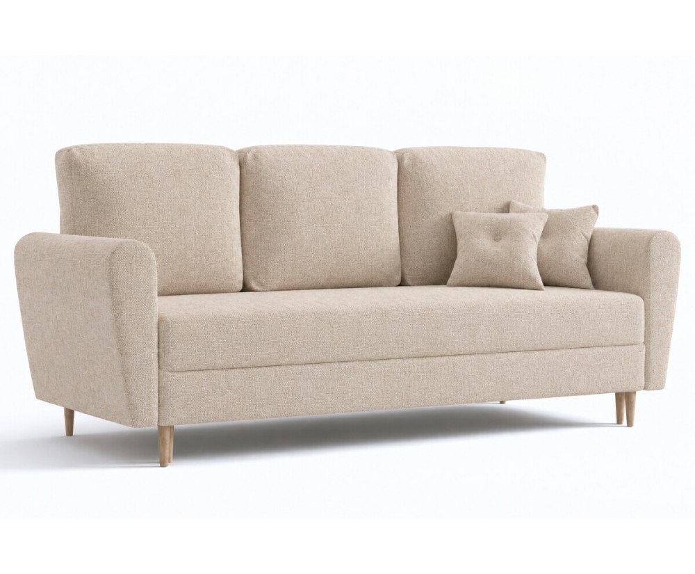 Schlafcouch im skandinavischen Stil mit Bettkasten, 3-Sitzer-Sofa, TRIVIO K3