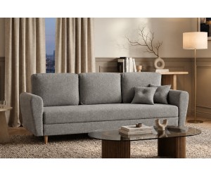 Schlafcouch im skandinavischen Stil mit Bettkasten, 3-Sitzer-Sofa, TRIVIO K3