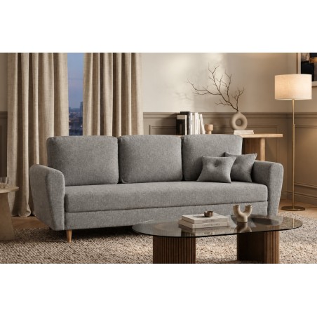 Schlafcouch im skandinavischen Stil mit Bettkasten, 3-Sitzer-Sofa, TRIVIO K3