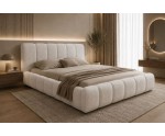 Schlafzimmerbett 180x200 cm mit Stauraum und hohem Kopfteil, Lattenrost mit Metallrahmen, Bubble Bett SOFTY