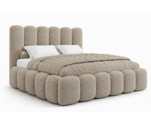 Komfortbett 200x200 cm mit Stauraum und tiefen Nähten, Lattenrost mit Metallrahmen, Bubble Bett SOFTY