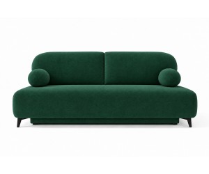 Schlafcouch, 2-Sitzer-Sofa mit Schlaffunktion und Bettkasten, Stoff Boucle, TRIVIO K15