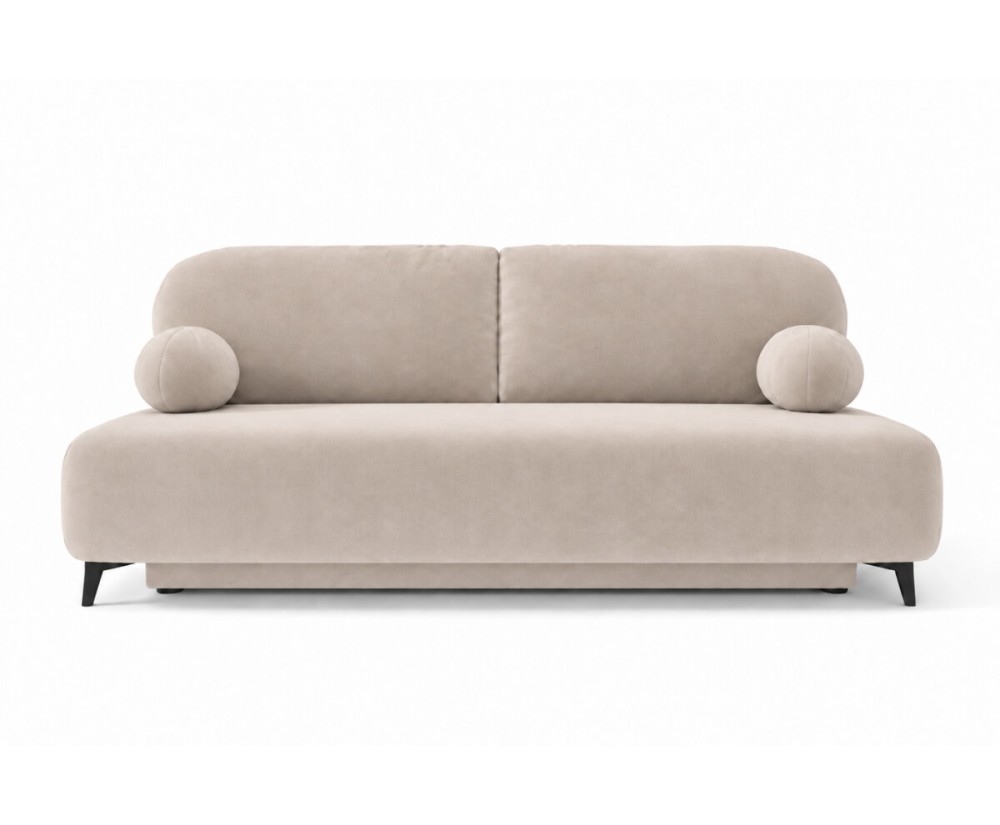 Schlafcouch, 2-Sitzer-Sofa mit Schlaffunktion und Bettkasten, Stoff Boucle, TRIVIO K15