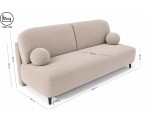 Schlafcouch, 2-Sitzer-Sofa mit Schlaffunktion und Bettkasten, Stoff Boucle, TRIVIO K15