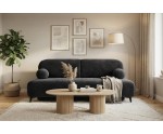 Schlafcouch, 2-Sitzer-Sofa mit Schlaffunktion und Bettkasten, Stoff Boucle, TRIVIO K15