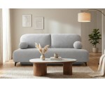 Schlafcouch, 2-Sitzer-Sofa mit Schlaffunktion und Bettkasten, Stoff Boucle, TRIVIO K15