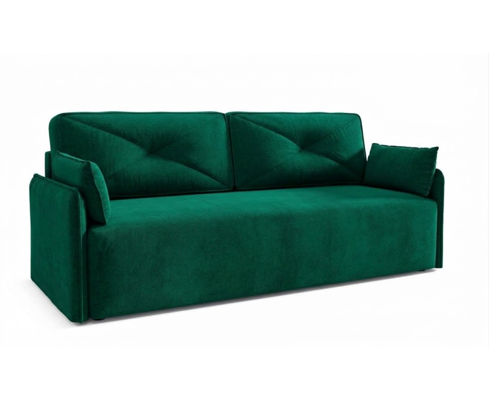 Schlafcouch mit Rückenkissen, 2-Sitzer-Sofa mit Schlaffunktion und Bettkasten, TRIVIO K9