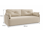Schlafcouch mit Rückenkissen, 2-Sitzer-Sofa mit Schlaffunktion und Bettkasten, TRIVIO K9