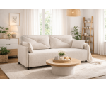 Schlafcouch mit Rückenkissen, 2-Sitzer-Sofa mit Schlaffunktion und Bettkasten, TRIVIO K9