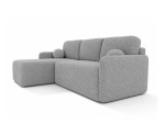 Ecksofa mit Schlaffunktion und Bettkasten, Ottomane universal, Stoff ABRIAMO Boucle, Farbvarianten, TRIVIO N9