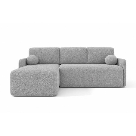 Ecksofa mit Schlaffunktion und Bettkasten, Ottomane universal, Stoff ABRIAMO Boucle, Farbvarianten, TRIVIO N9