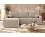 Ecksofa mit Schlaffunktion und Bettkasten, Ottomane universal, Stoff ABRIAMO Boucle, Farbvarianten, TRIVIO N9