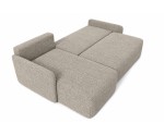 Ecksofa mit Schlaffunktion und Bettkasten, Ottomane universal, Stoff ABRIAMO Boucle, Farbvarianten, TRIVIO N9