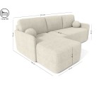 Ecksofa mit Schlaffunktion und Bettkasten, Ottomane universal, Stoff ABRIAMO Boucle, Farbvarianten, TRIVIO N9 Ecksofa mit Schlaffunktion und Bettkasten, Ottomane universal, Stoff ABRIAMO Boucle, Farbvarianten, TRIVIO N9