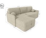 Ecksofa mit Schlaffunktion und Bettkasten, Ottomane universal, Stoff ABRIAMO Boucle, Farbvarianten, TRIVIO N9