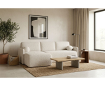 Ecksofa mit Schlaffunktion und Bettkasten, Ottomane universal, Stoff ABRIAMO Boucle, Farbvarianten, TRIVIO N9 Ecksofa mit Schlaffunktion und Bettkasten, Ottomane universal, Stoff ABRIAMO Boucle, Farbvarianten, TRIVIO N9