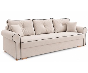 Elegantes 3-Sitzer-Sofa mit Schlaffunktion und Bettkasten, Schlafcouch, TRIVIO K4