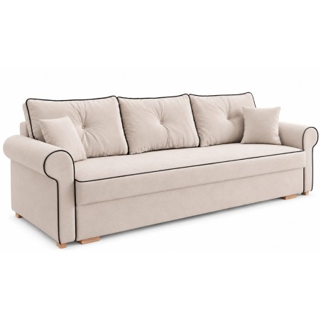 Elegantes 3-Sitzer-Sofa mit Schlaffunktion und Bettkasten, Schlafcouch, TRIVIO K4