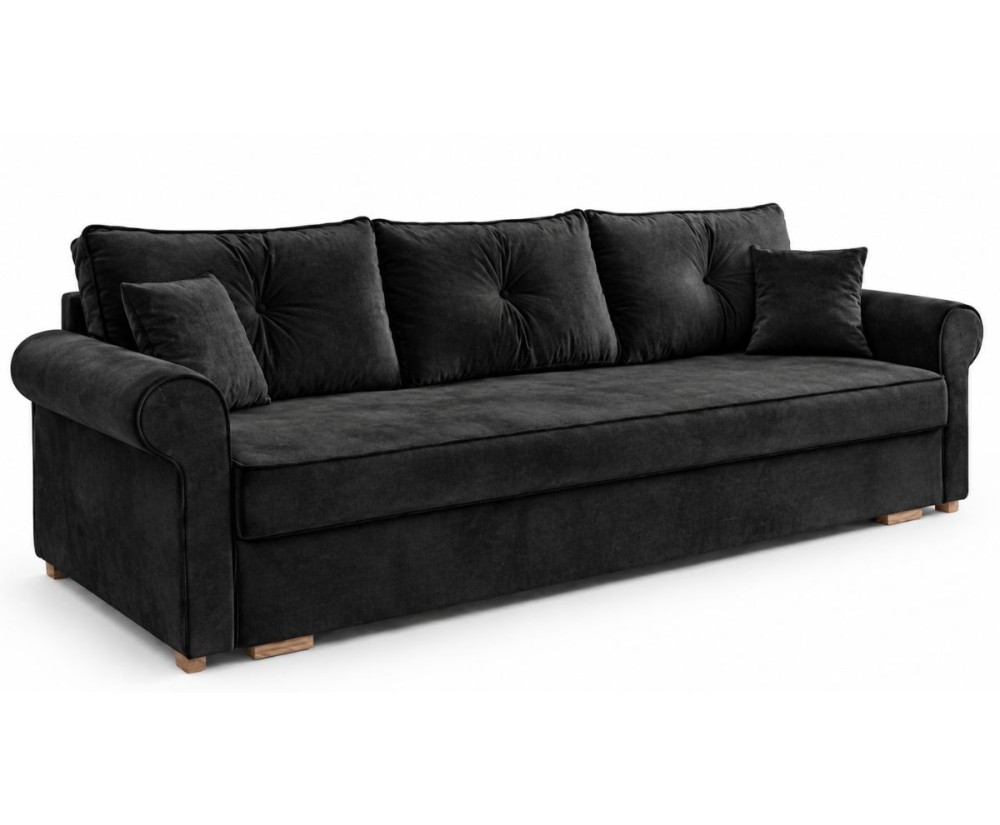 Elegantes 3-Sitzer-Sofa mit Schlaffunktion und Bettkasten, Schlafcouch, TRIVIO K4