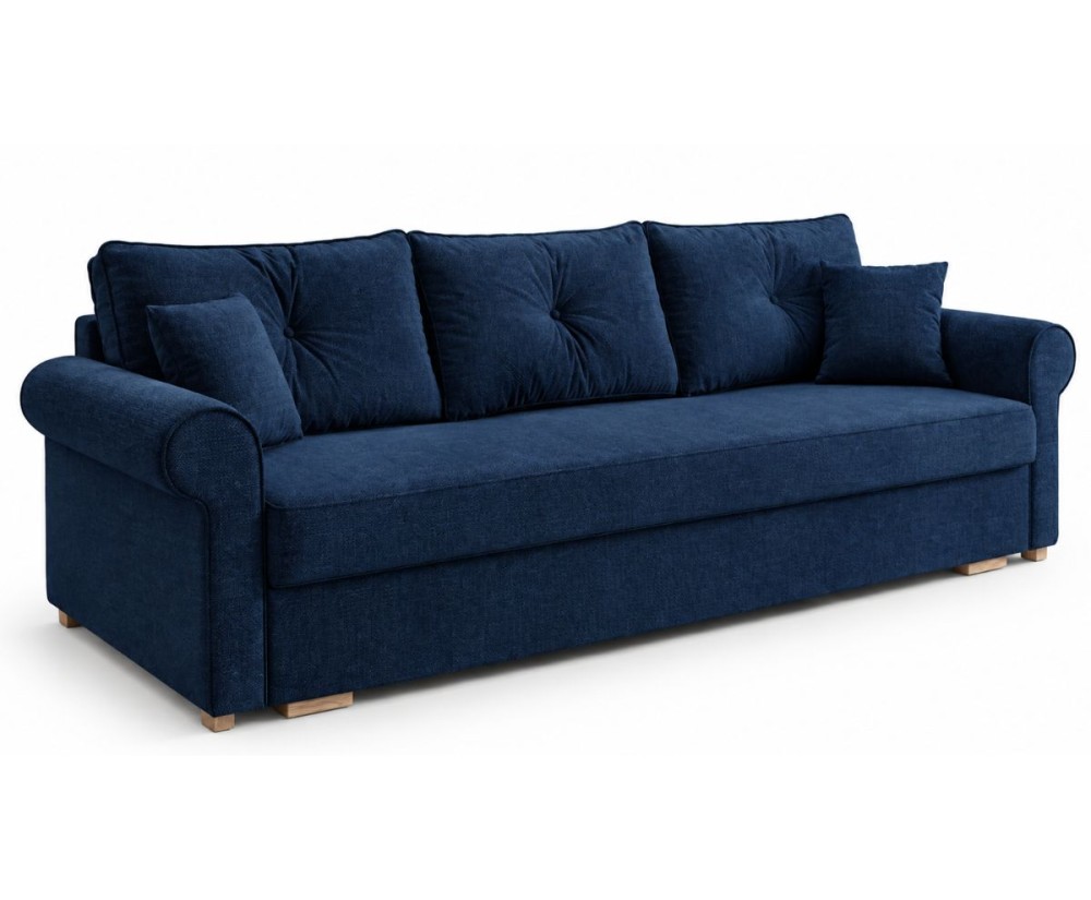 Elegantes 3-Sitzer-Sofa mit Schlaffunktion und Bettkasten, Schlafcouch, TRIVIO K4