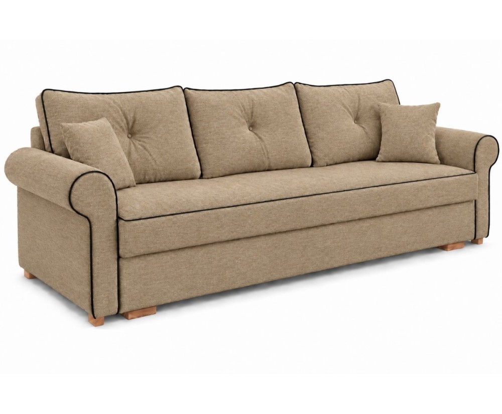Elegantes 3-Sitzer-Sofa mit Schlaffunktion und Bettkasten, Schlafcouch, TRIVIO K4