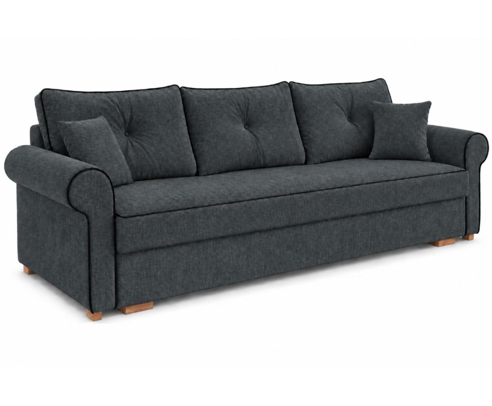 Elegantes 3-Sitzer-Sofa mit Schlaffunktion und Bettkasten, Schlafcouch, TRIVIO K4