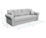 Elegantes 3-Sitzer-Sofa mit Schlaffunktion und Bettkasten, Schlafcouch, TRIVIO K4