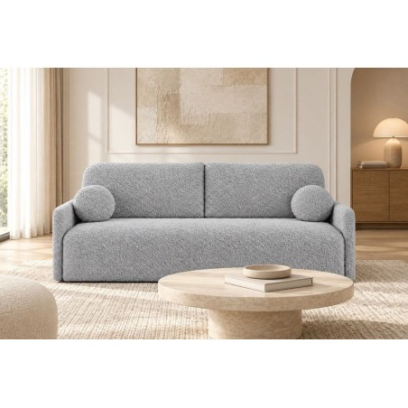 Schlafcouch mit Schlaffunktion und Bettkasten, 3-Sitzer-Sofa, Rückenkissen, TRIVIO K12