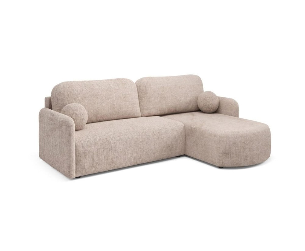 Ecksofa rechts / links mit Schlaffunktion und Bettkasten, Chenille-Stoff, TRIVIO N10 Ecksofa rechts / links mit Schlaffunktion und Bettkasten, Chenille-Stoff, TRIVIO N10