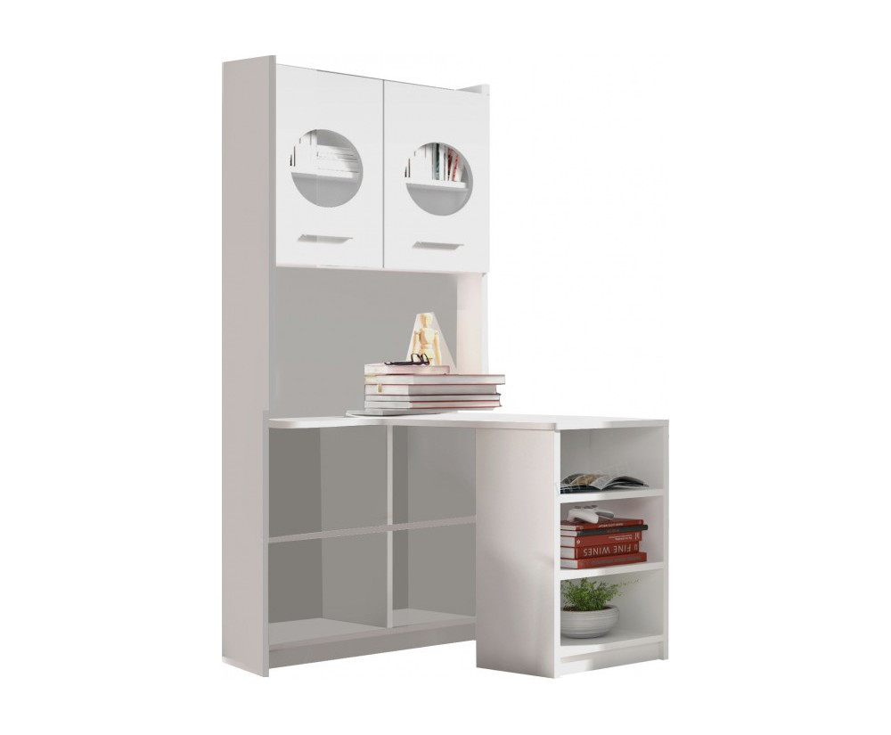 Regal mit einem Eckschreibtisch weiß, Kinderschreibtisch MAJA 1