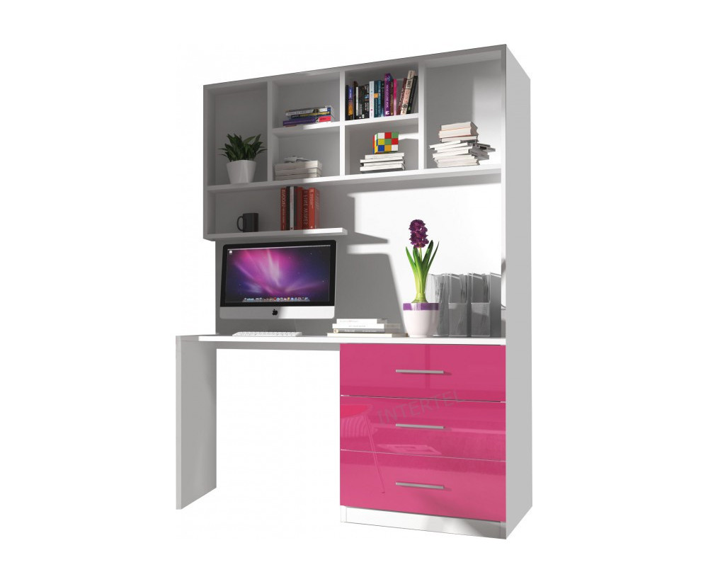 MAJA 3 Schreibtisch mit Regal (Aufsatz), Kinderschreibtisch, Farbvarianten glänzend!