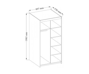 Kleiderschrank 2-türig, Schrank in drei Farbvarianten, SELENA